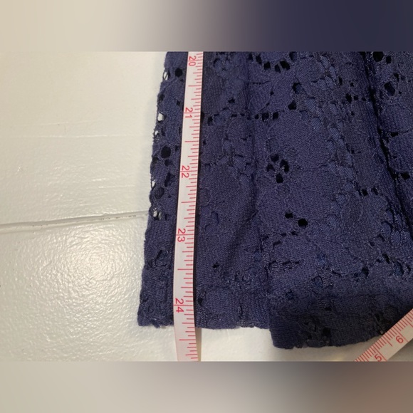 Maitai ModCloth Artisan Iced Tea Dress Navy Blue Floral Lace Flowers Large - Picture 13 of 13